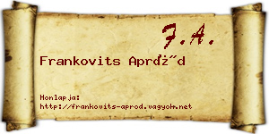 Frankovits Apród névjegykártya